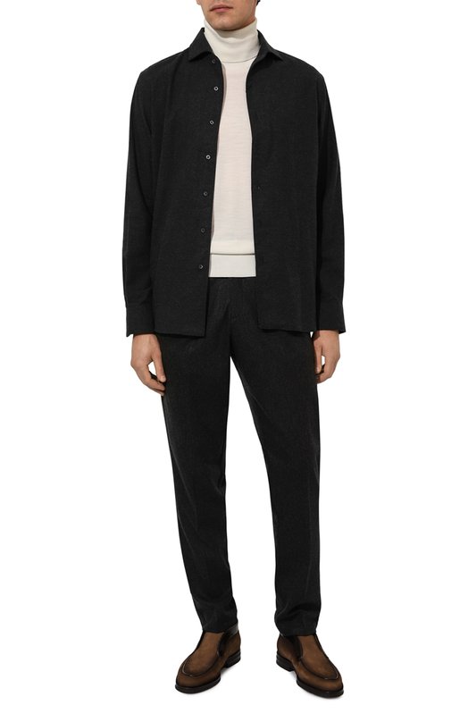 Хлопковая рубашка Corneliani 94P156-9411629 Серый  94P156-9411629 Фото 2