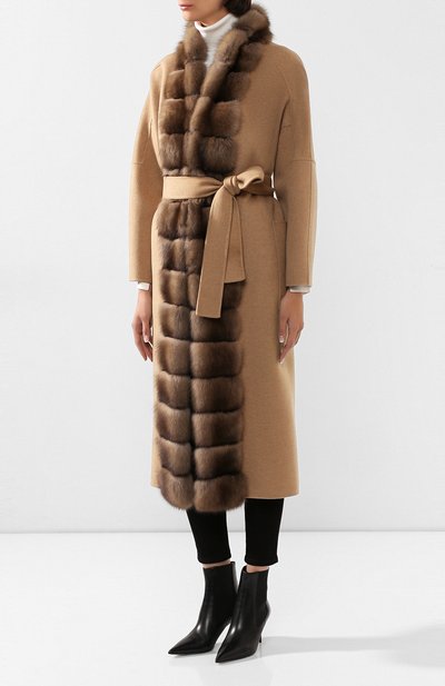 Пальто с меховой отделкой KITON, арт. D48640DX04R72, фото 3