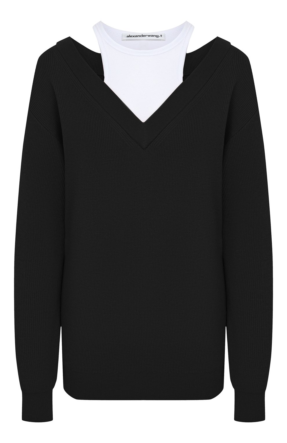 Шерстяной пуловер ALEXANDERWANG.T черного цвета по цене 49600 руб., арт. 4KC1201038, фото 1 Шерстяной пуловер ALEXANDERWANG.T, арт. 4KC1201038, фото 1