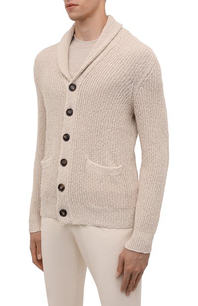 Кардиган из хлопка и льна BRUNELLO CUCINELLI, арт. M2Y501816, фото 3