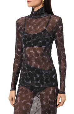 Женская водолазка DRIES VAN NOTEN фиолетового цвета, арт. 242-011129-9605 | Фото 3 (Драгоценные камни: Проставлено; Длина (для топов): Стандартные; Материал внешний: Синтетический материал; Материал сплава: Проставлено; Рукава: Длинные; Женское Кросс-КТ: Водолазка-одежда; Стили: Кэжуэл)