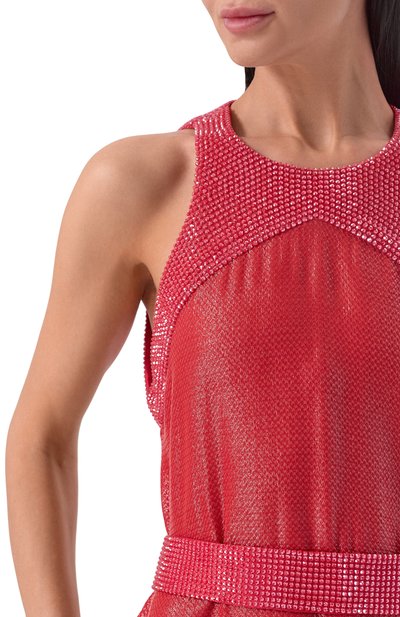 Шелковое платье с отделкой стразами GIORGIO ARMANI, арт. GW002530/AF24551, фото 4