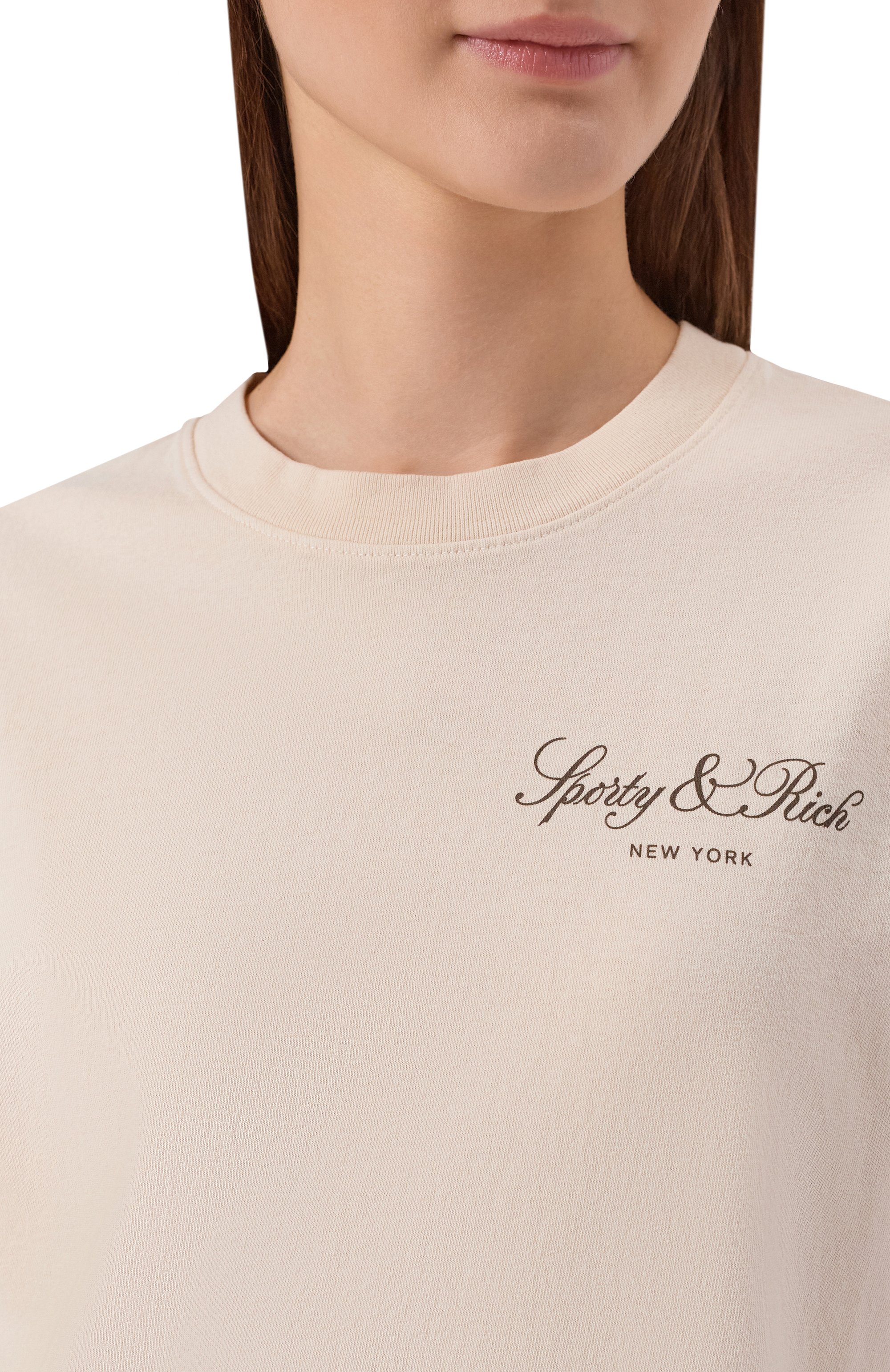 Хлопковая футболка SPORTY AND RICH, арт. T004365232WH37, фото 5