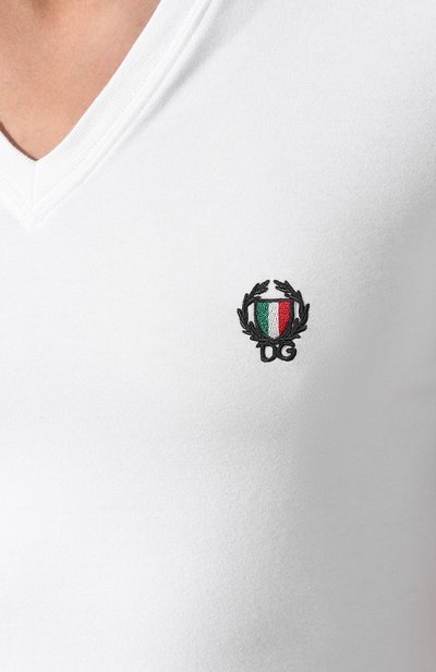 Хлопковая футболка с v-образным вырезом DOLCE & GABBANA, арт. N8A05J/00020, фото 5