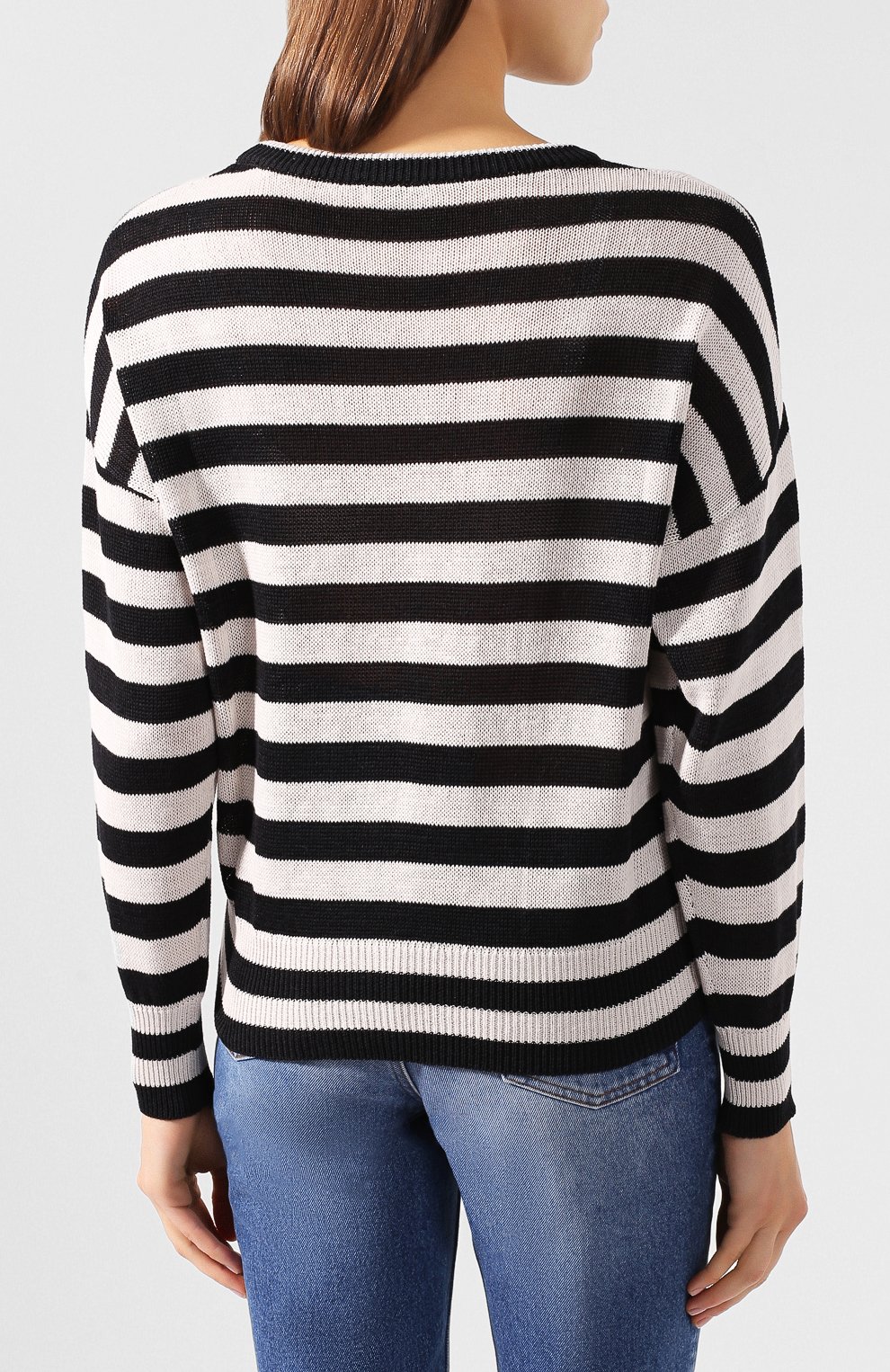 Хлопковый пуловер BRUNELLO CUCINELLI черно-белого цвета по цене 145000 руб., арт. M78764000, фото 4 Хлопковый пуловер BRUNELLO CUCINELLI, арт. M78764000, фото 4