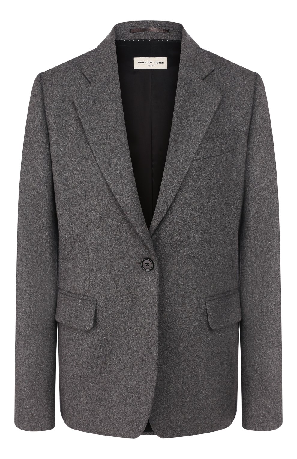 Шерстяной жакет DRIES VAN NOTEN серого цвета по цене 58750 руб., арт. 192-10420-8121, фото 1 Шерстяной жакет DRIES VAN NOTEN, арт. 192-10420-8121, фото 1