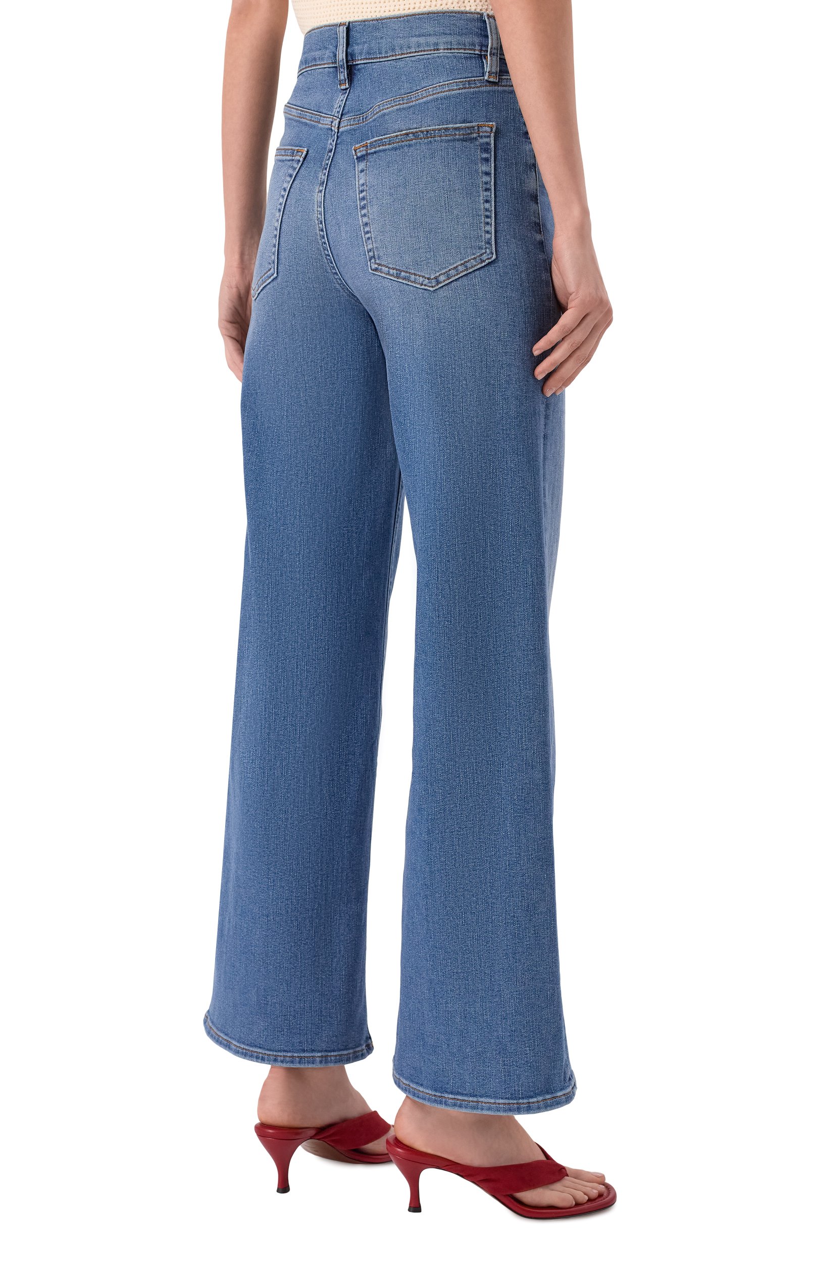 Джинсы le slim palazzo FRAME DENIM голубого цвета по цене 45950 руб., арт. LSP814/LE SLIM PALAZZ0 L0NG, фото 4 Джинсы le slim palazzo FRAME DENIM, арт. LSP814/LE SLIM PALAZZ0 L0NG, фото 4