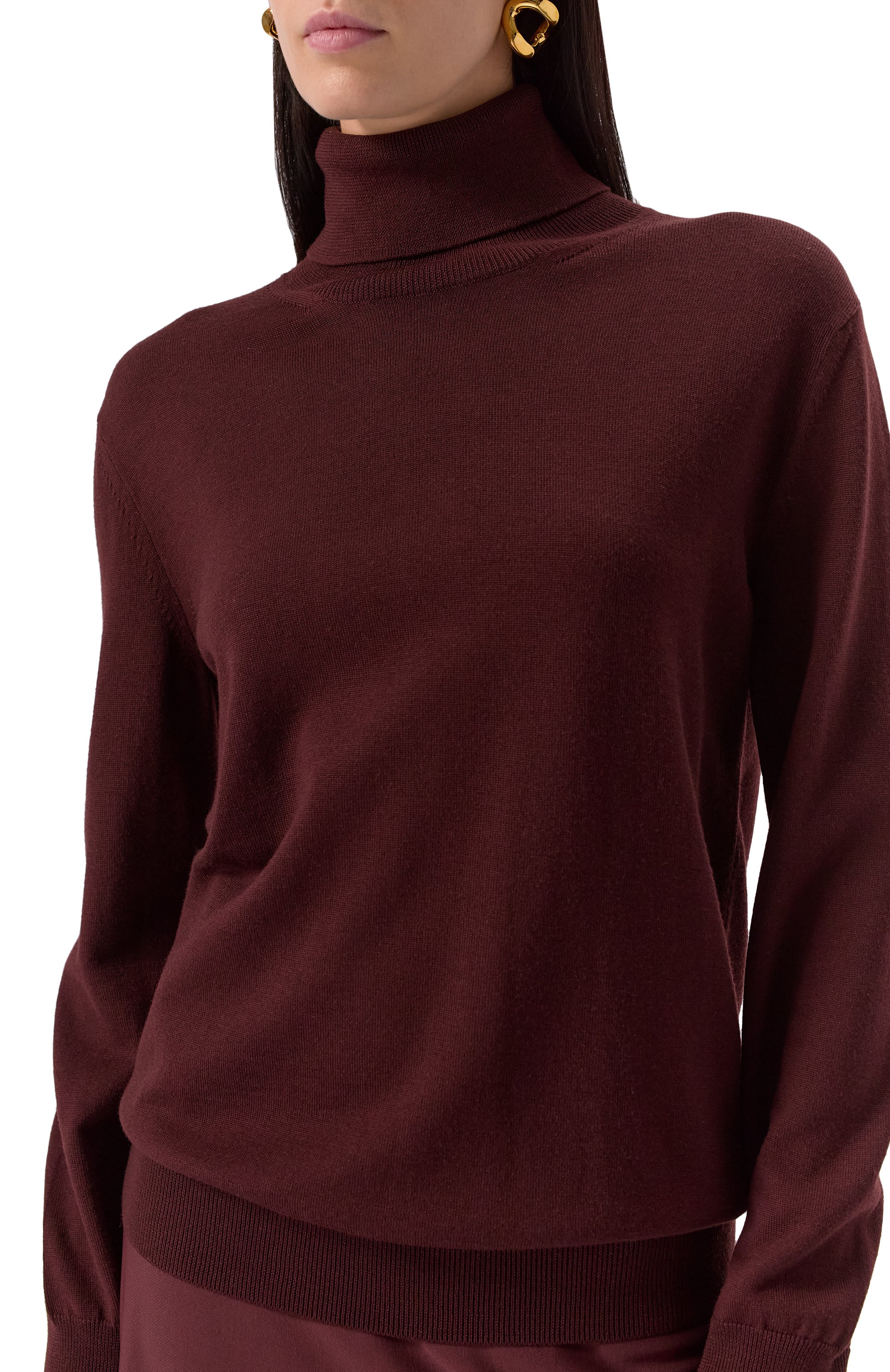 Шерстяная водолазка JIL SANDER темно-коричневого цвета по цене 72950 руб., арт. J04GP0002/J14532, фото 5 Шерстяная водолазка JIL SANDER, арт. J04GP0002/J14532, фото 5