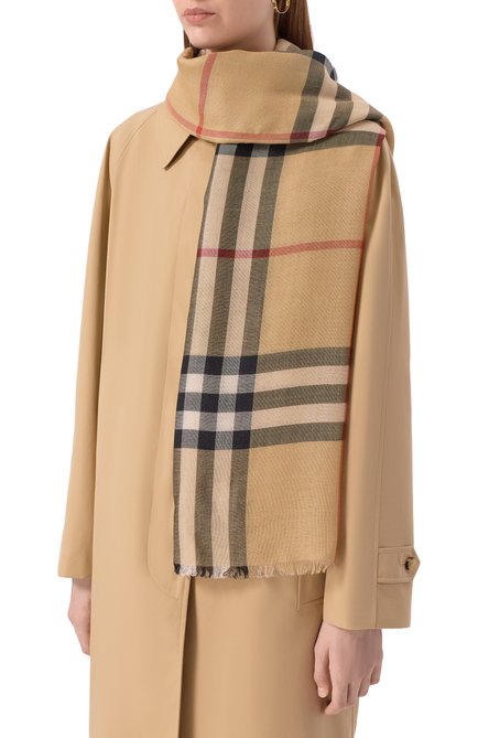 Женский шарф из шерсти и шелка BURBERRY, арт. 8097026