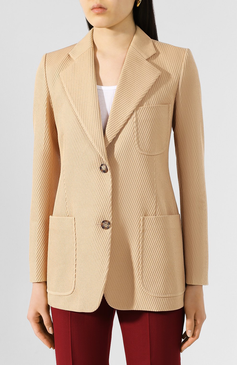 Хлопковый жакет VICTORIA BECKHAM, арт. 1220WJK001174A, фото 3