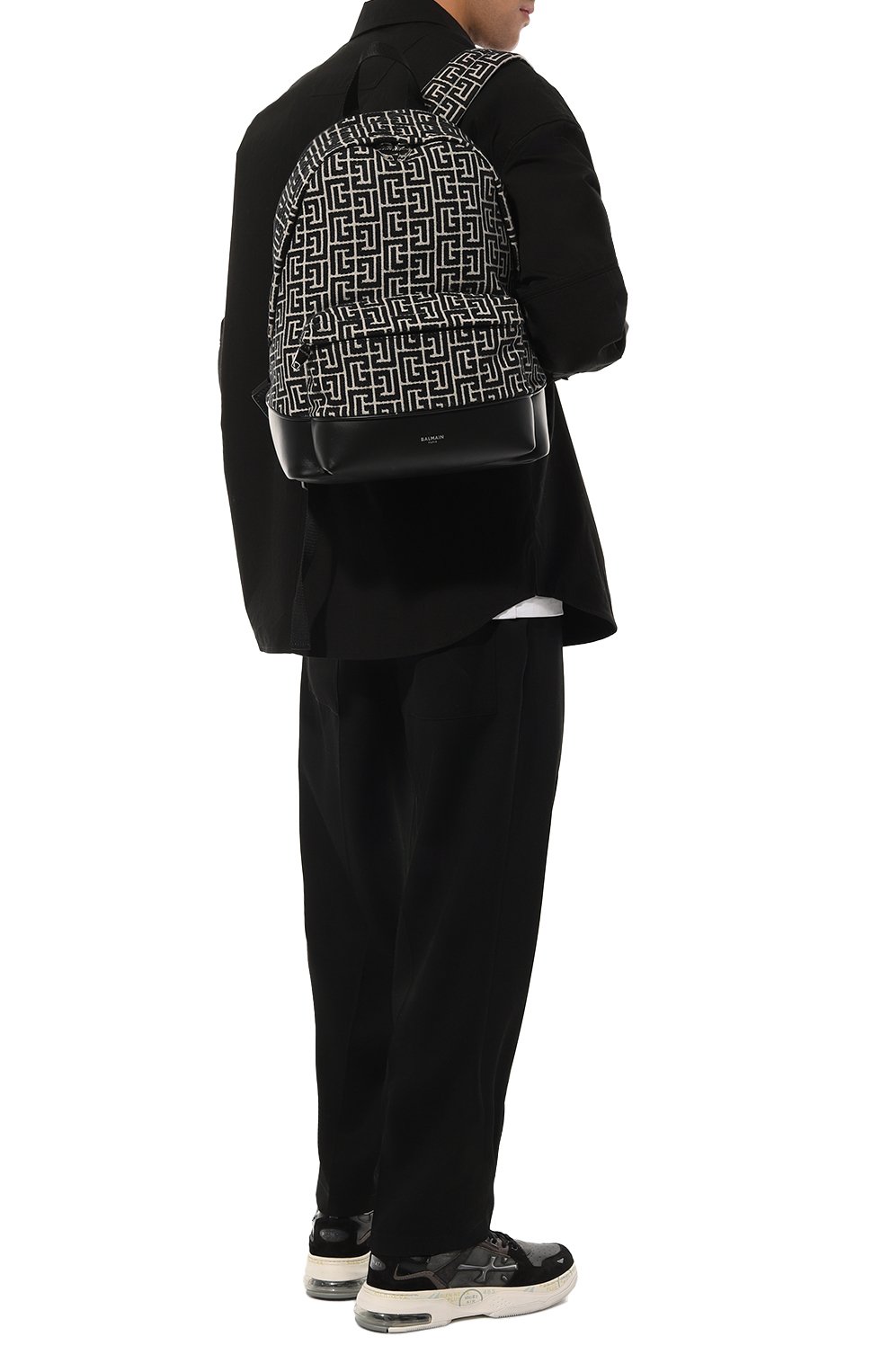 Текстильный рюкзак BALMAIN черно-белого цвета по цене 144500 руб., арт. AM1GE150TJMY, фото 7 Текстильный рюкзак BALMAIN, арт. AM1GE150TJMY, фото 7