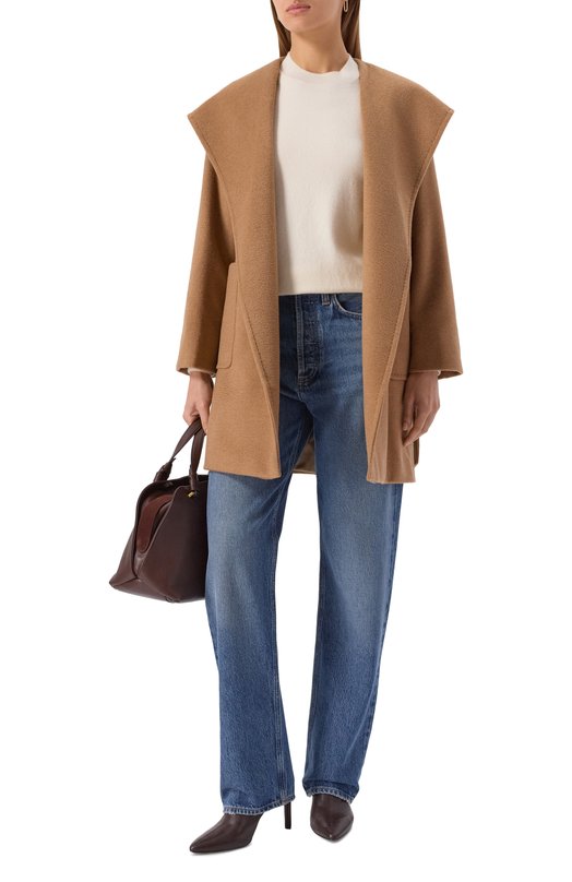 Шерстяное полупальто Max Mara RIALT0 Бежевый  RIALT0 Фото 2
