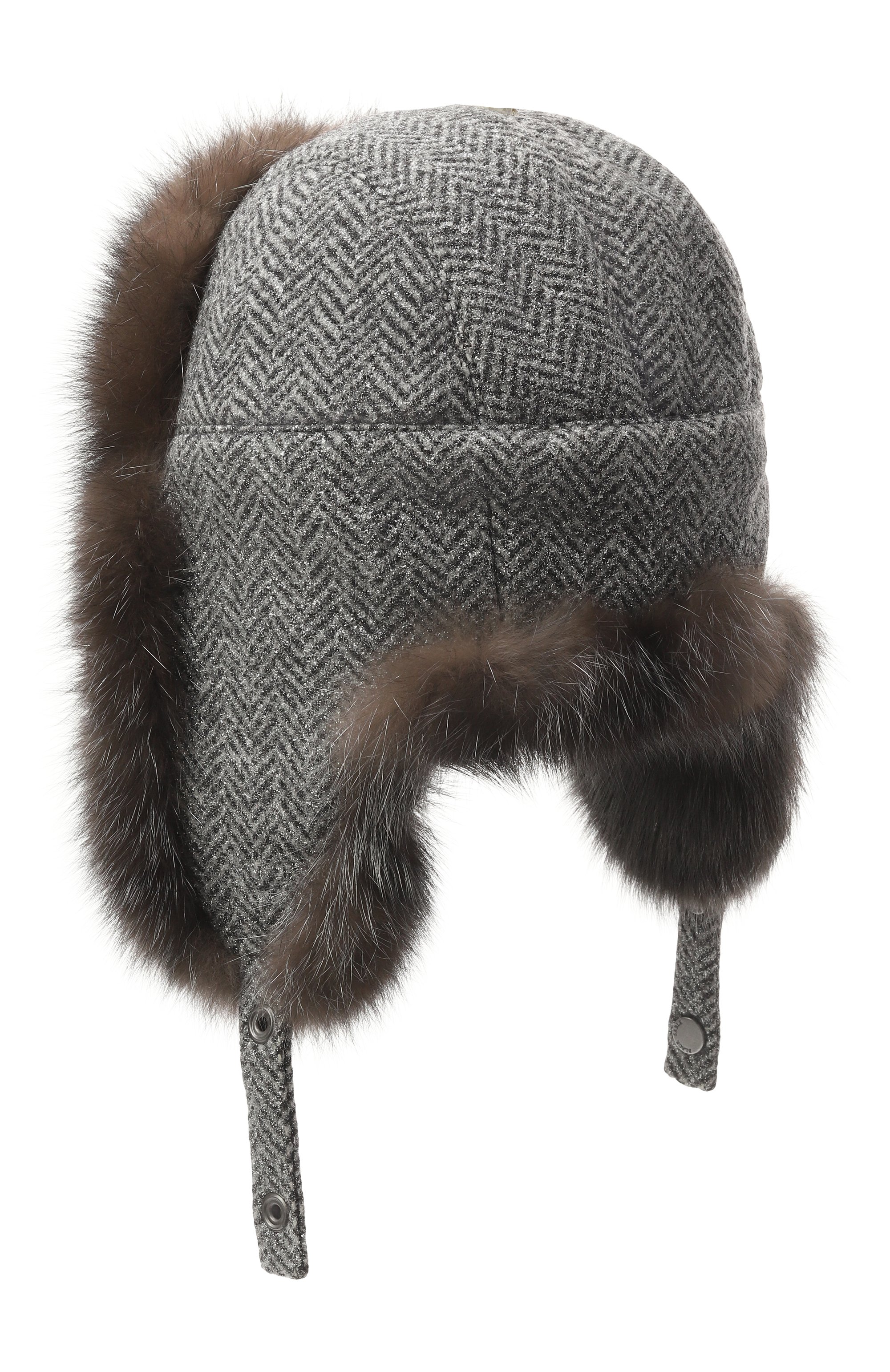 Утепленная шапка-ушанка с отделкой из соболя BLACK SABLE, арт. BS-005F6/SH, фото 2