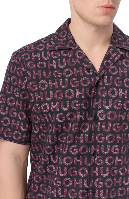 Хлопковая рубашка HUGO 50555792 Фиолетовый  50555792 Фото 5