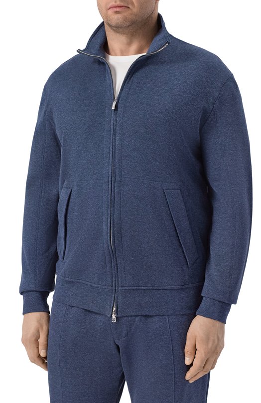 Толстовка из хлопка и шелка Cortigiani 4AF630 Синий  4AF630 Фото 3