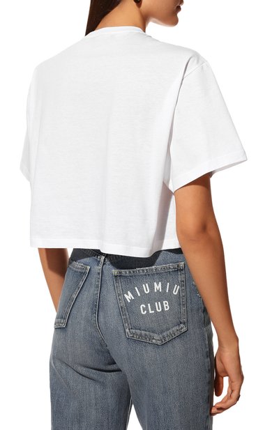 Хлопковая футболка MIU MIU, арт. MJN336-1ZSB-F0D3X, фото 4