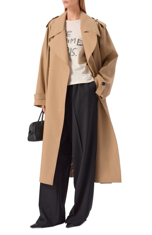 Хлопковый лонгслив Weekend Max Mara REN0IR Кремовый  REN0IR Фото 2