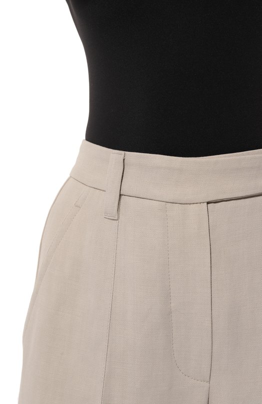 Брюки из вискозы и льна Brunello Cucinelli MH579B1297 Бежевый  MH579B1297 Фото 5
