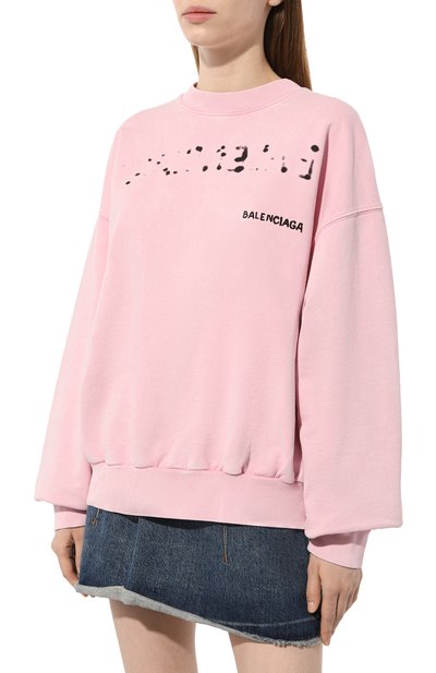 Хлопковый свитшот BALENCIAGA розового цвета по цене 138000 руб., арт. 697869/T0V06, фото 3 Хлопковый свитшот BALENCIAGA, арт. 697869/T0V06, фото 3