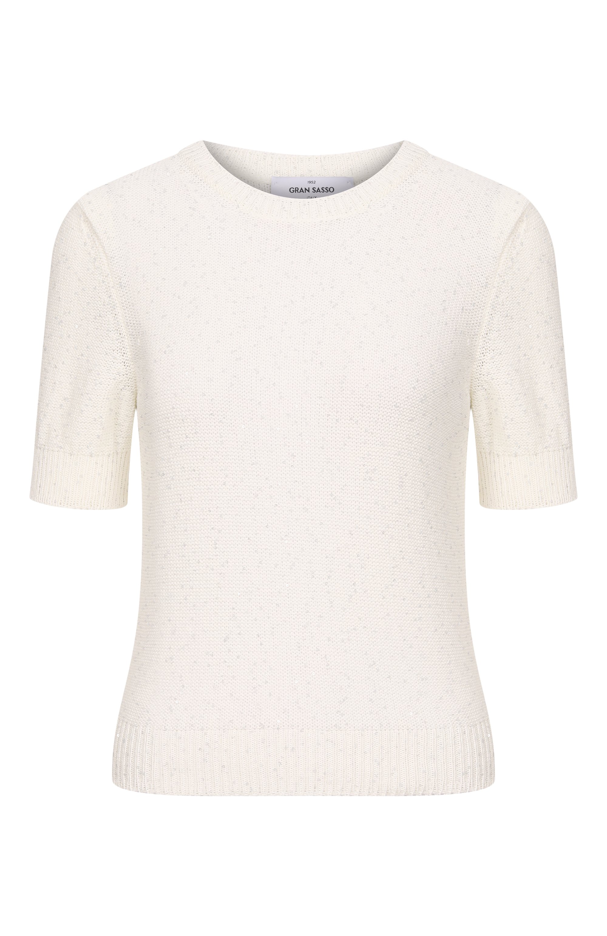 Хлопковый пуловер GRAN SASSO белого цвета по цене 35300 руб., арт. 13231/32430, фото 1 Хлопковый пуловер GRAN SASSO, арт. 13231/32430, фото 1