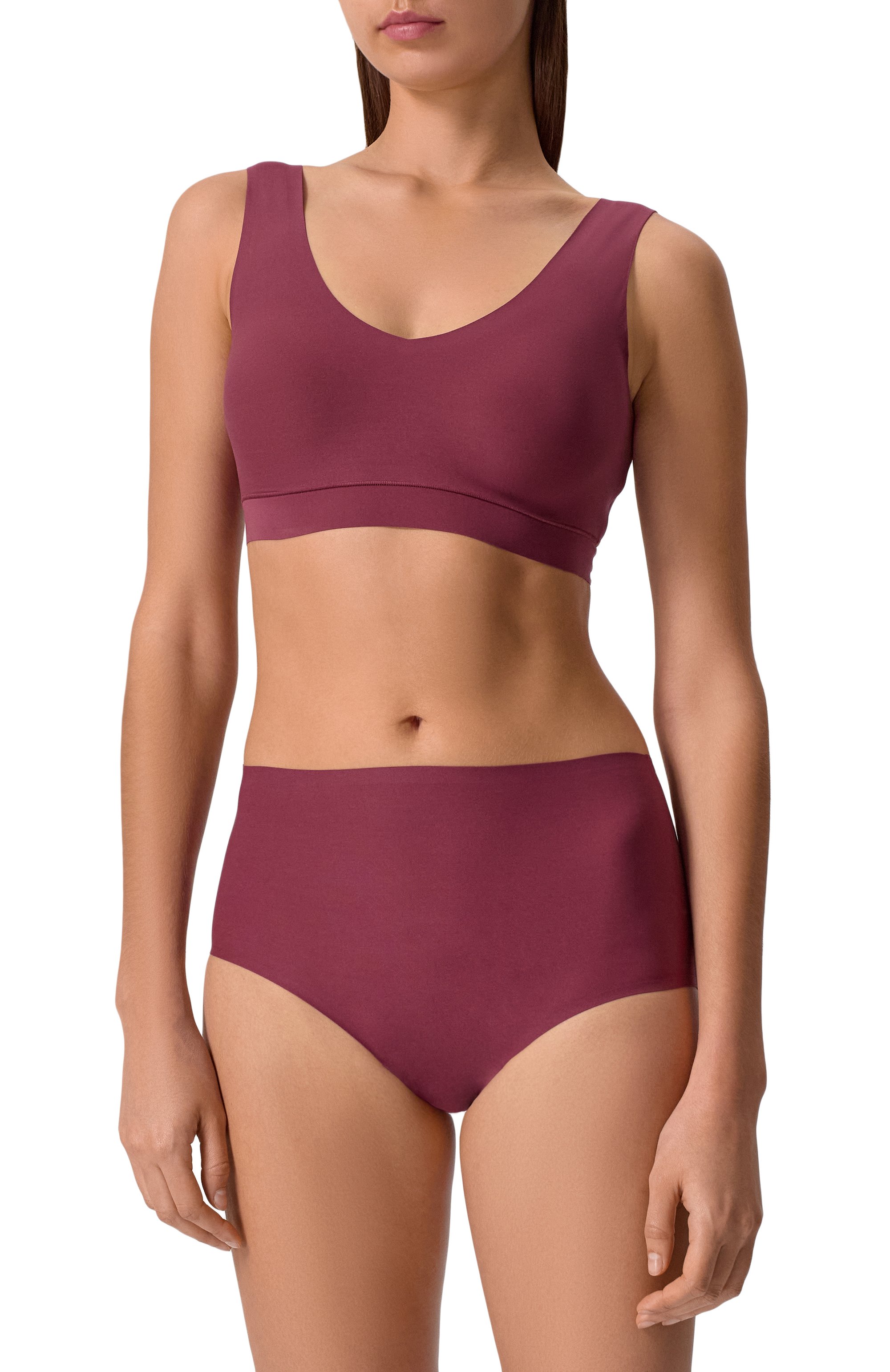 Трусы с завышенной талией CHANTELLE бордового цвета по цене 3440 руб., арт. C26470, фото 2 Трусы с завышенной талией CHANTELLE, арт. C26470, фото 2