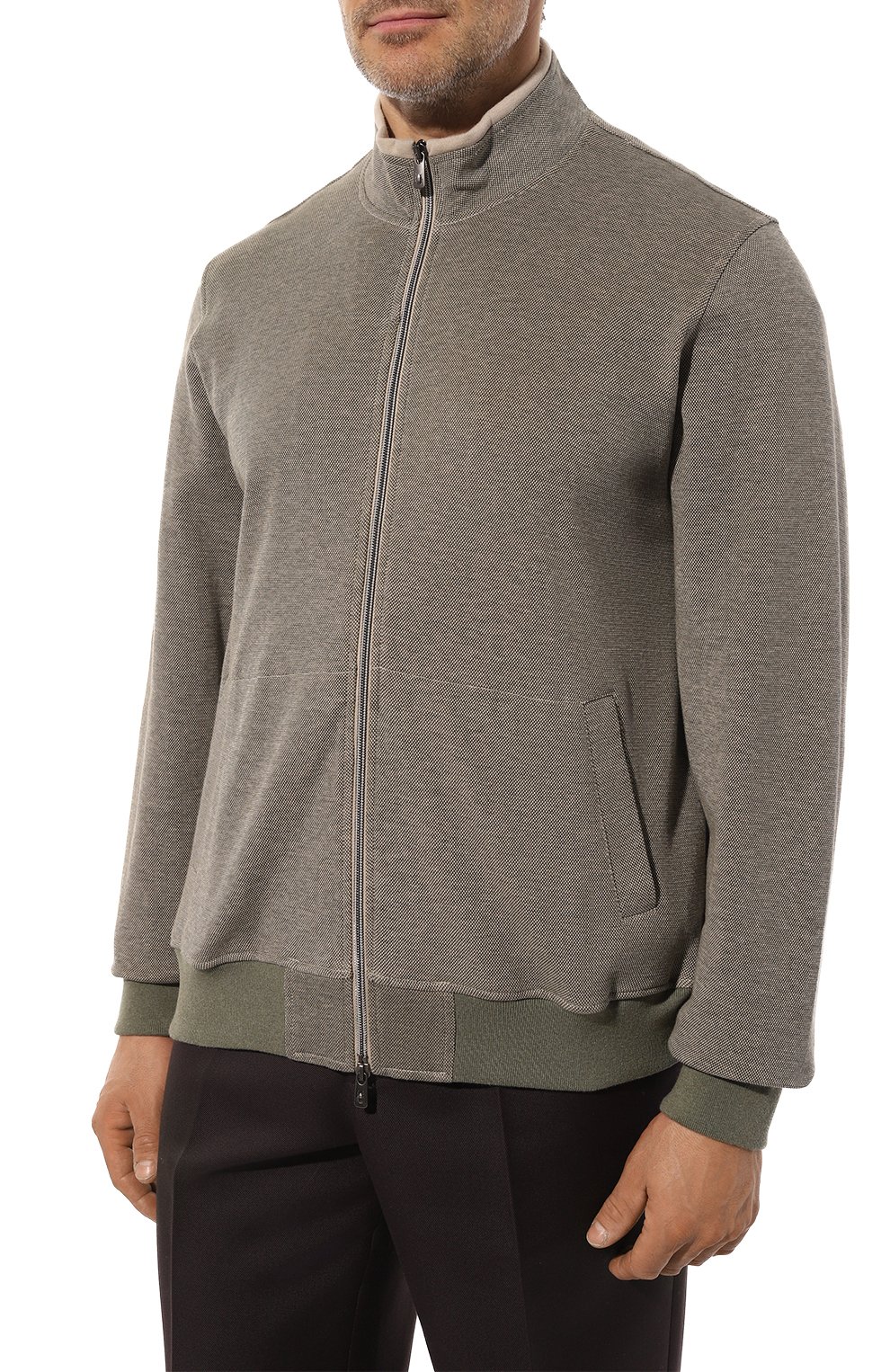 Хлопковая толстовка CAPOBIANCO серого цвета по цене 51500 руб., арт. MZIP.MA00./58-60, фото 3 Хлопковая толстовка CAPOBIANCO, арт. MZIP.MA00./58-60, фото 3