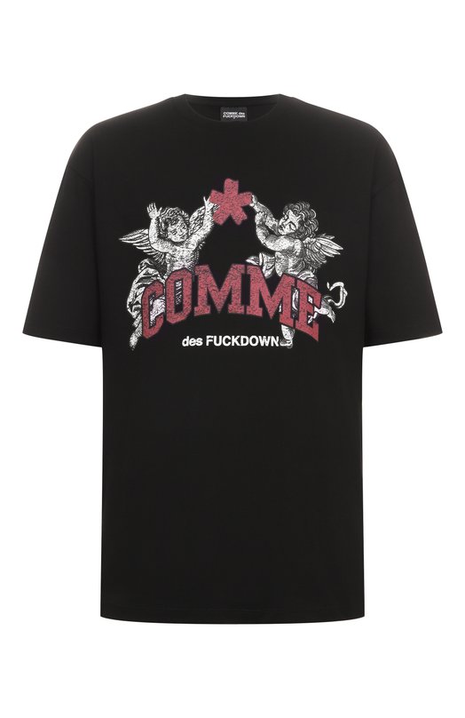 Хлопковая футболка Comme des Fuckdown CFABM01827 Чёрный CFABM01827