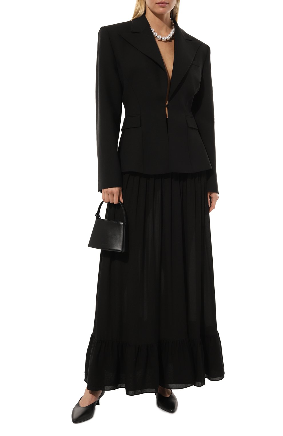 Шелковая юбка JACOB LEE черного цвета по цене 151500 руб., арт. WSS018SS24B, фото 2 Шелковая юбка JACOB LEE, арт. WSS018SS24B, фото 2