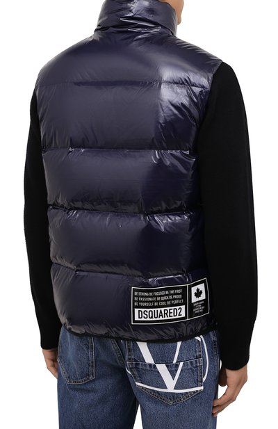 Пуховый жилет DSQUARED2 синего цвета по цене 67050 руб., арт. S74FB0278/S54056, фото 4 Пуховый жилет DSQUARED2, арт. S74FB0278/S54056, фото 4