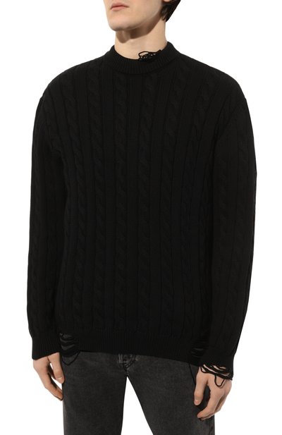 Хлопковый свитер A BETTER MISTAKE черного цвета по цене 39950 руб., арт. 05D13TJ058M KN002PD, фото 3 Хлопковый свитер A BETTER MISTAKE, арт. 05D13TJ058M KN002PD, фото 3