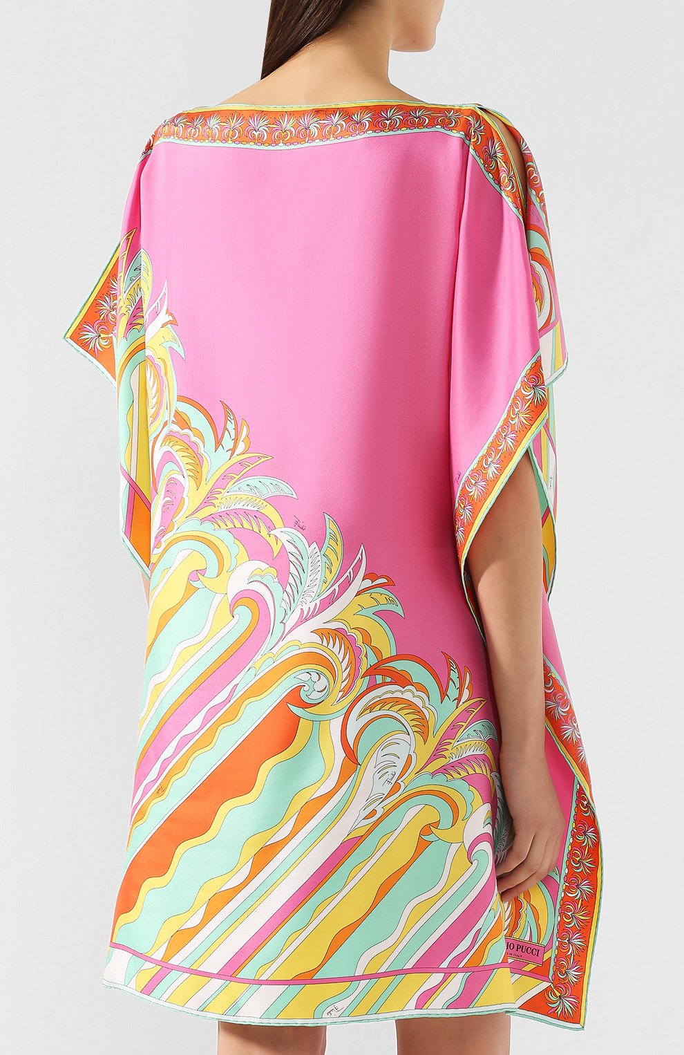 Шелковая туника EMILIO PUCCI кораллового цвета по цене 89950 руб., арт. 9HWL97/9H821, фото 4 Шелковая туника EMILIO PUCCI, арт. 9HWL97/9H821, фото 4