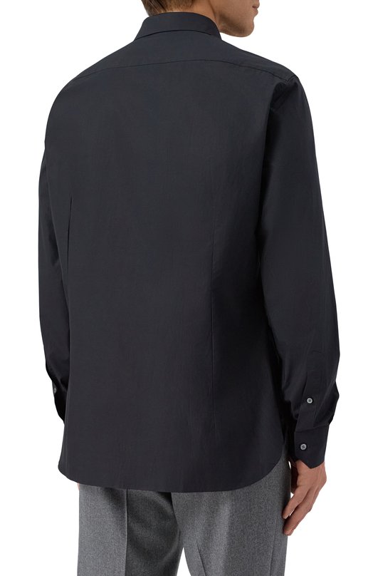 Хлопковая сорочка Zegna 9YC0CA/CT1069 Синий  9YC0CA/CT1069 Фото 4