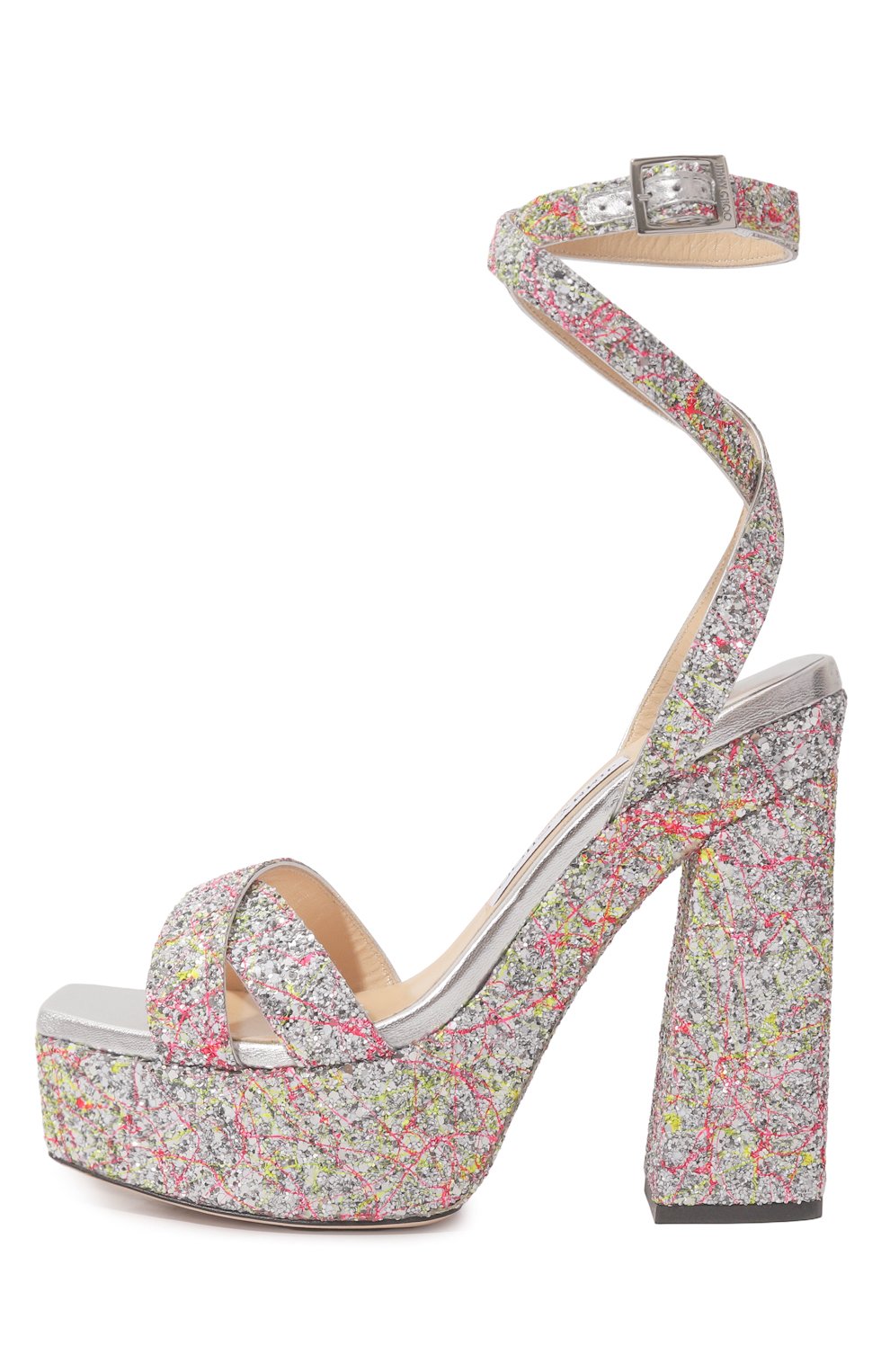 Текстильные босоножки gaia 140 JIMMY CHOO, арт. GAIA 140/AKW, фото 4