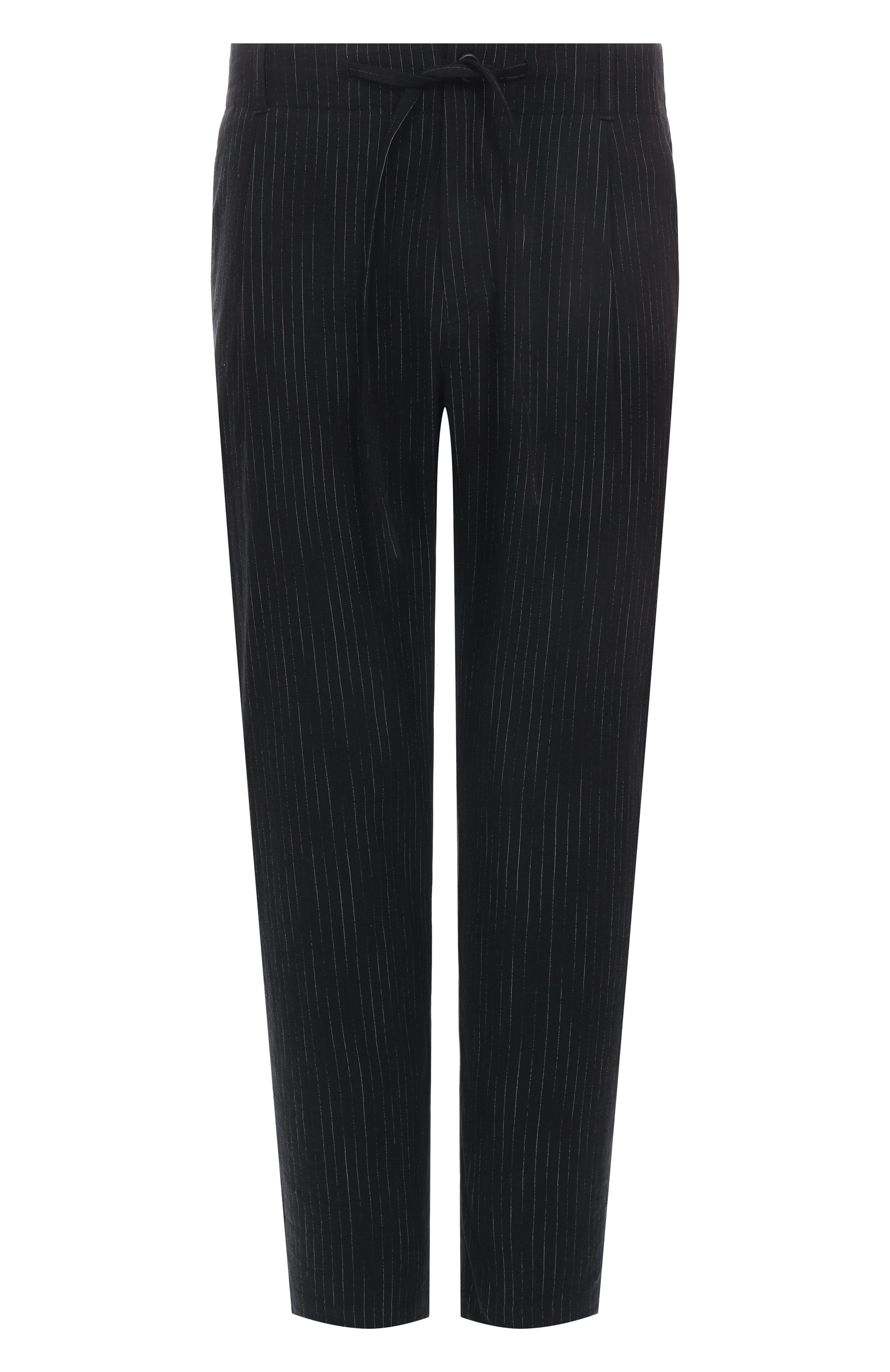 Брюки из хлопка и льна HANNES ROETHER черного цвета по цене 49200 руб., арт. PA21DRE.5111/, фото 1 Брюки из хлопка и льна HANNES ROETHER, арт. PA21DRE.5111/, фото 1