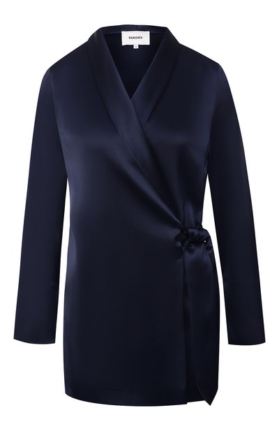 Женский жакет с поясом NANUSHKA, арт. 0PIUM_NAVY_TECH SATIN