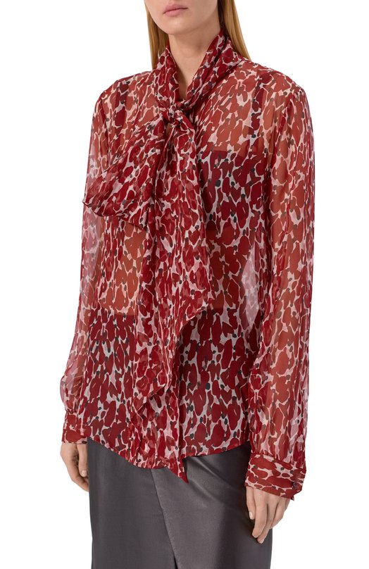 Шелковая блузка Saint Laurent 842861/Y4J35 Красный  842861/Y4J35 Фото 3