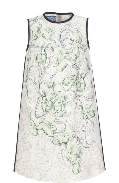 Мини-платье а-силуэта с принтом PRADA, арт. P35V3-1QBV-F046K, фото 1