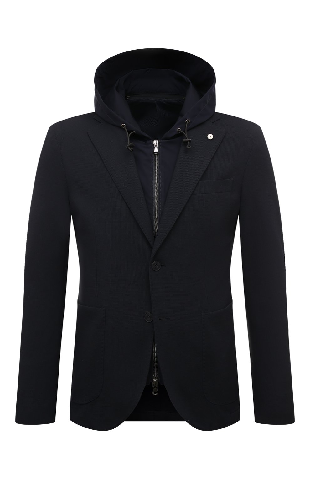 Однобортный пиджак L.B.M. 1911 темно-синего цвета по цене 113000 руб., арт. 2846/25204, фото 1 Однобортный пиджак L.B.M. 1911, арт. 2846/25204, фото 1