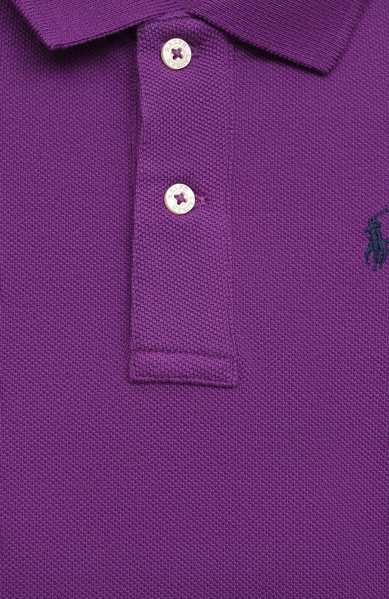 Детское хлопковое платье POLO RALPH LAUREN фиолетового цвета, арт. 311812021 | Фото 3 (Материал внешний: Хлопок; Рукава: Короткие; Материал сплава: Проставлено; Драгоценные камни: Проставлено; Случай: Повседневный; Ростовка одежда: 2 года | 92 см, 3 года | 98 см, 4 года | 104 см)