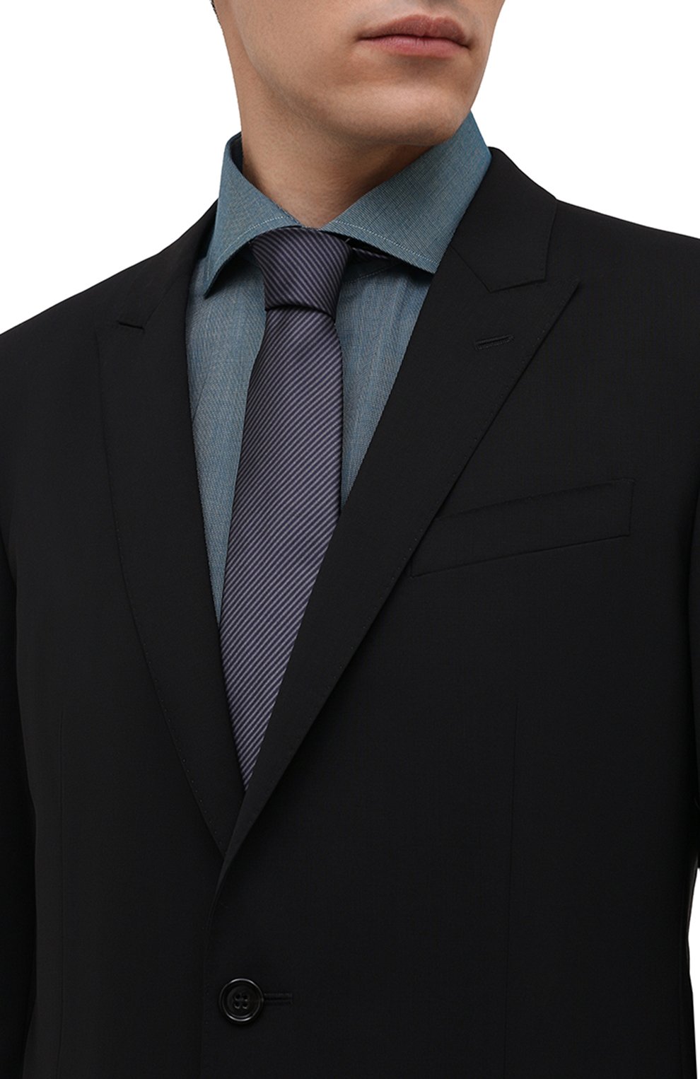 Шелковый галстук LANVIN серого цвета по цене 11150 руб., арт. 3503/TIE, фото 2 Шелковый галстук LANVIN, арт. 3503/TIE, фото 2