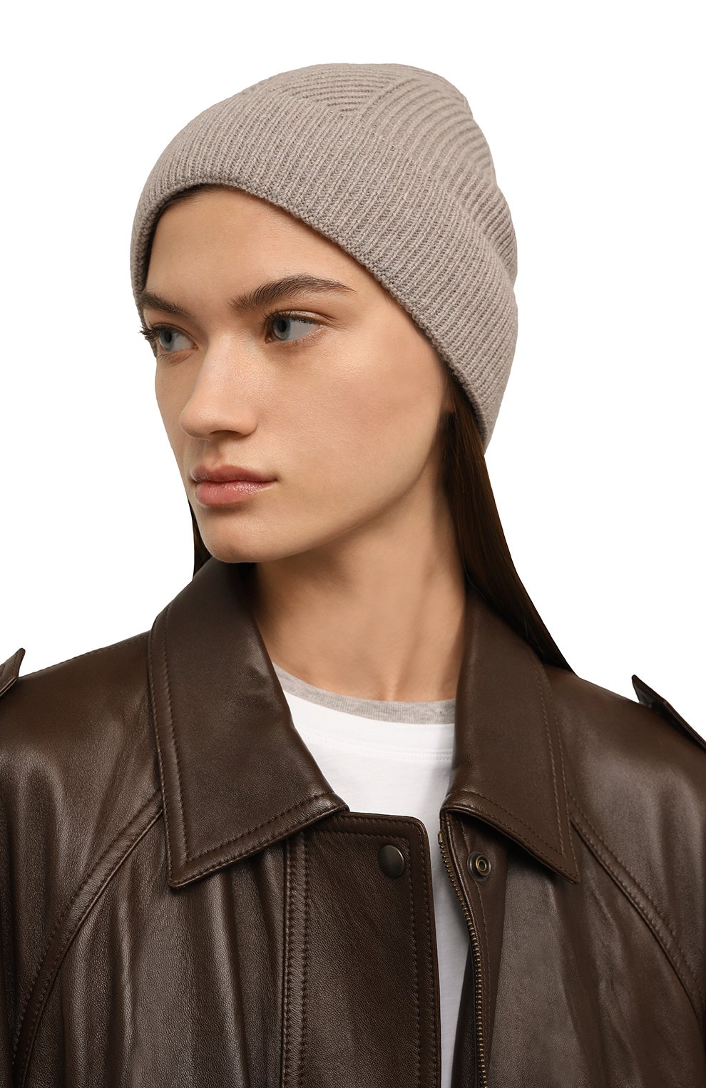 Шапка из шерсти и кашемира CANOE темно-бежевого цвета по цене 24470 руб., арт. 4912157, фото 2 Шапка из шерсти и кашемира CANOE, арт. 4912157, фото 2