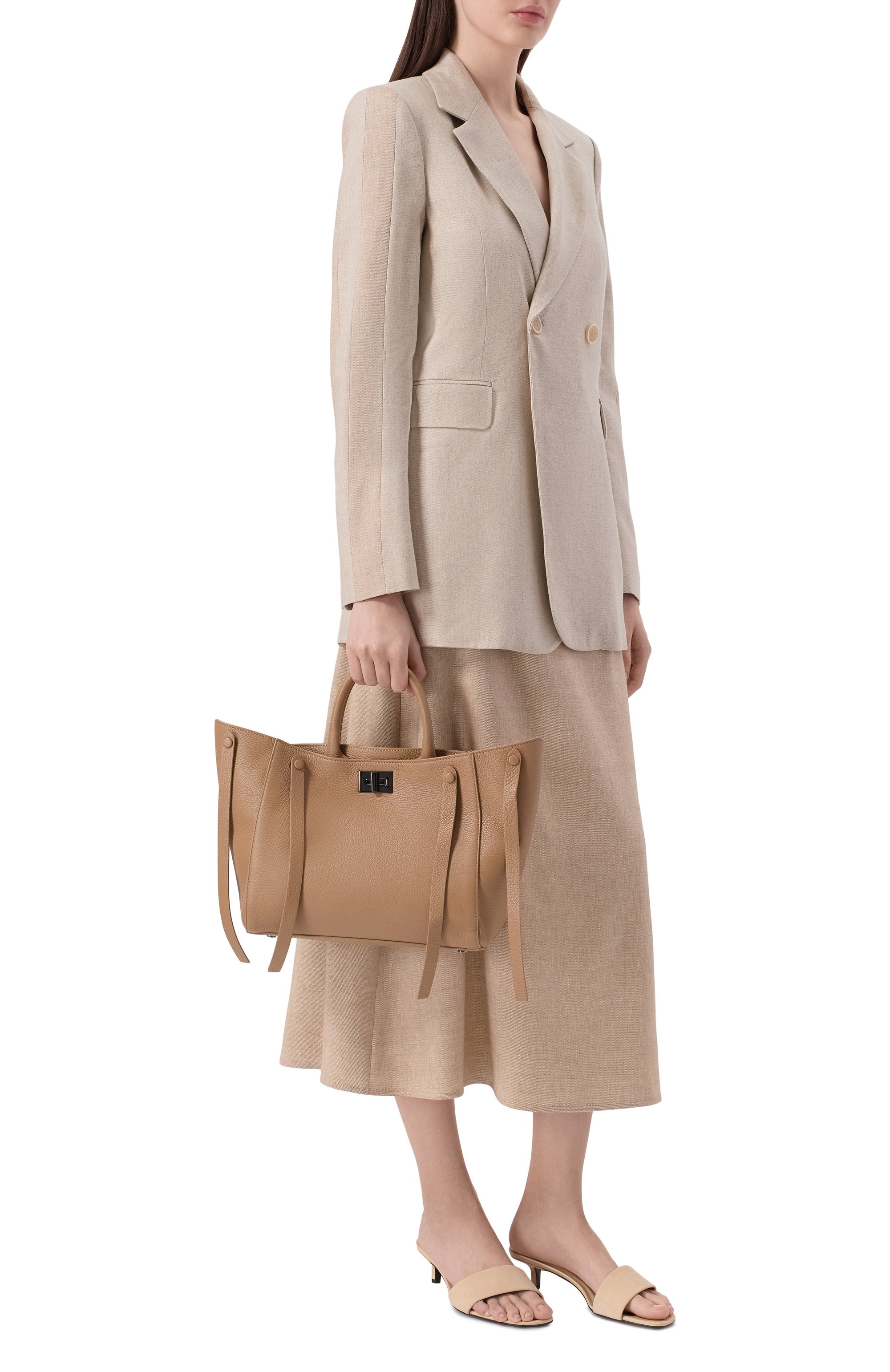 Сумка LORENA ANTONIAZZI бежевого цвета по цене 99050 руб., арт. P26212B001A/9820, фото 3 Сумка LORENA ANTONIAZZI, арт. P26212B001A/9820, фото 3