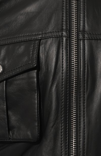 Кожаный бомбер DONDUP черного цвета по цене 89950 руб., арт. DJ609/PL0511D XXX, фото 5 Кожаный бомбер DONDUP, арт. DJ609/PL0511D XXX, фото 5