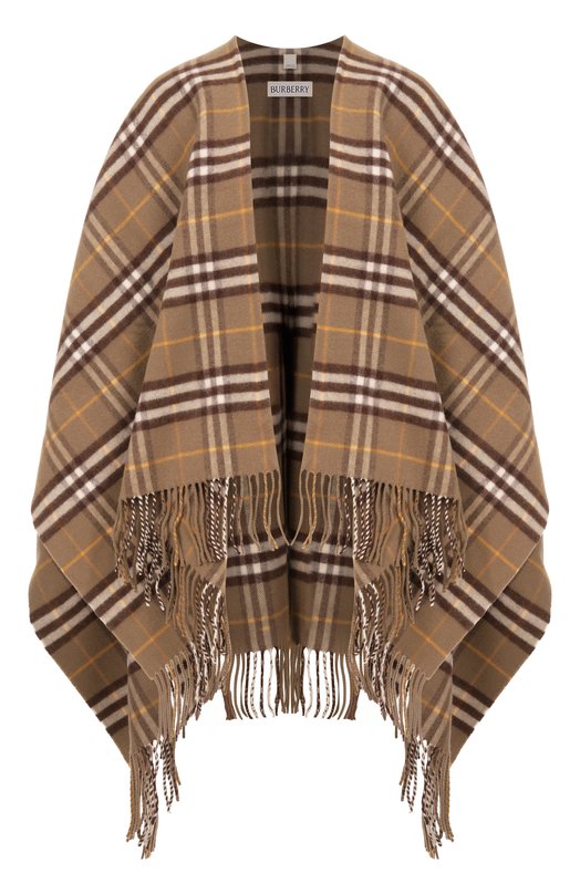 Пончо из шерсти и кашемира Burberry 8112996 Коричневый 8112996