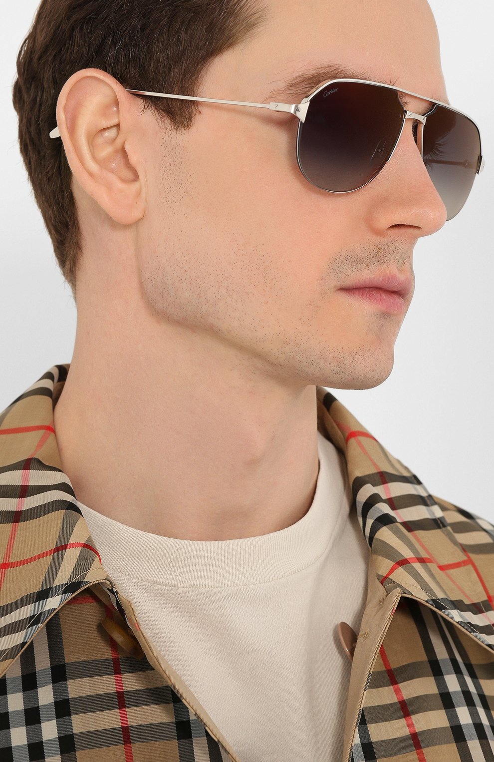 Солнцезащитные очки CARTIER серебряного цвета по цене 69600 руб., арт. CT0229S 004, фото 3 Солнцезащитные очки CARTIER, арт. CT0229S 004, фото 3