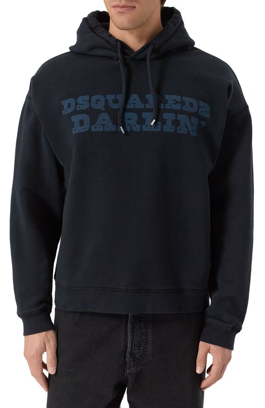 Хлопковое худи Dsquared2 S71GU0739/S25030 Синий  S71GU0739/S25030 Фото 3