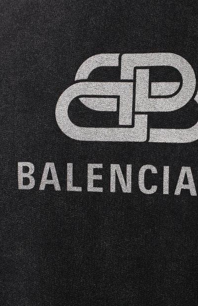 Хлопковое худи BALENCIAGA темно-серого цвета по цене 79950 руб., арт. 570811/TGV74, фото 5 Хлопковое худи BALENCIAGA, арт. 570811/TGV74, фото 5