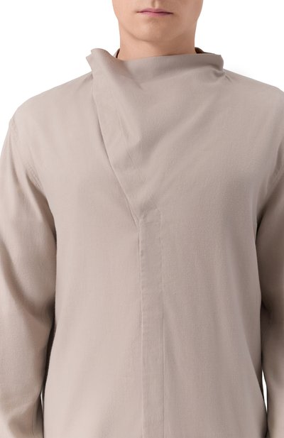 Рубашка из хлопка и шерсти RICK OWENS бежевого цвета по цене 86850 руб., арт. RU02E1299/FLW, фото 5 Рубашка из хлопка и шерсти RICK OWENS, арт. RU02E1299/FLW, фото 5