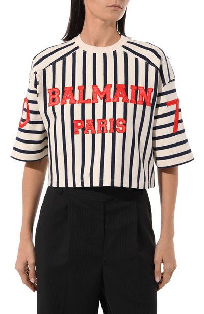 Хлопковая футболка BALMAIN, арт. BF1EE080/JG77, фото 3