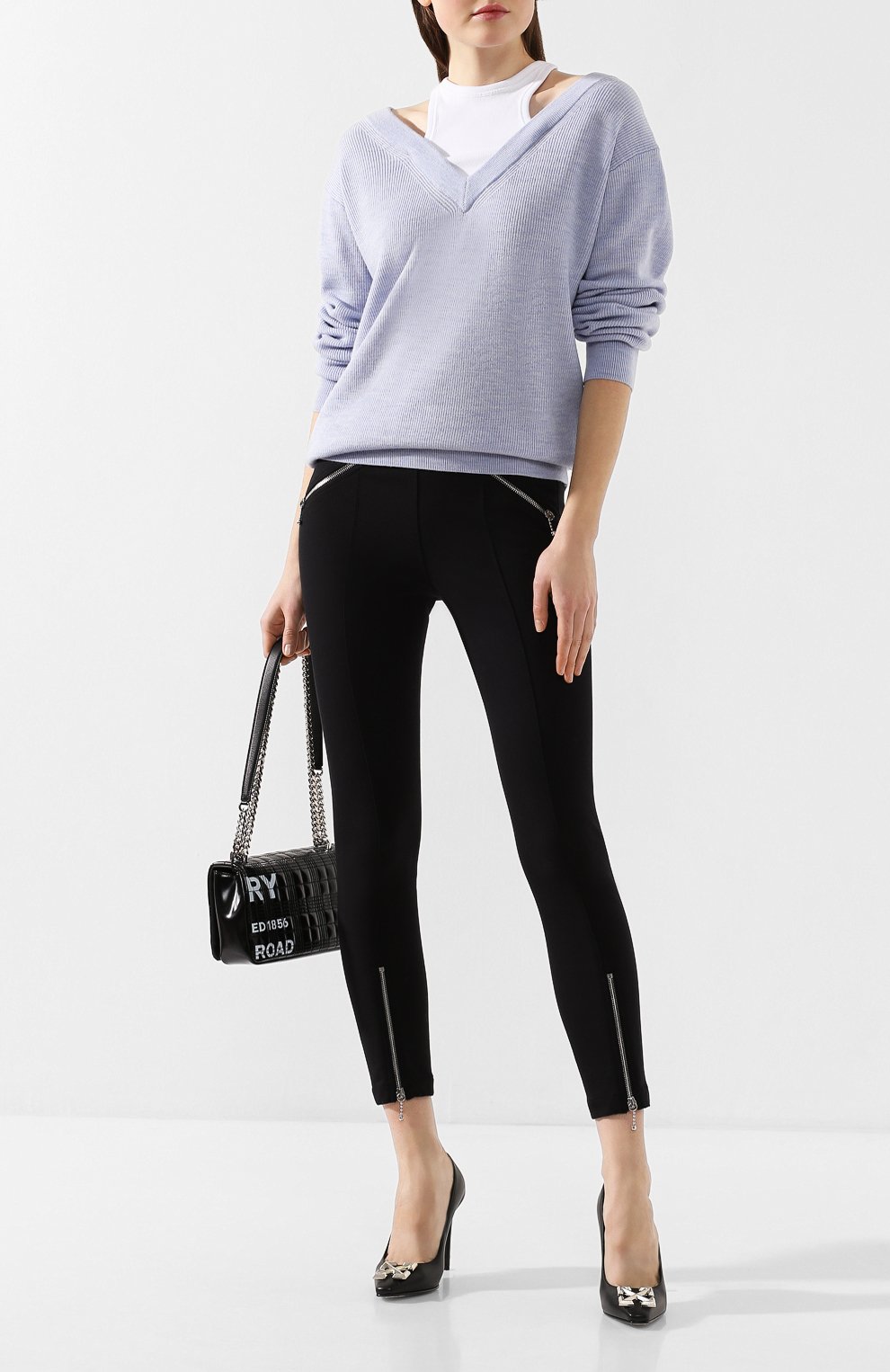 Шерстяной пуловер ALEXANDERWANG.T голубого цвета по цене 49600 руб., арт. 4KC1201038, фото 2 Шерстяной пуловер ALEXANDERWANG.T, арт. 4KC1201038, фото 2